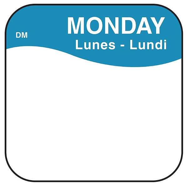Food Safety Label, Blue/White, 3/4 in H