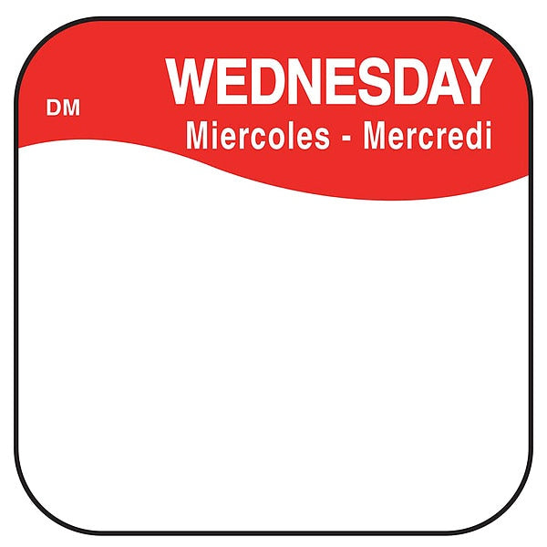 Food Safety Label, Red/White, 3/4 in H