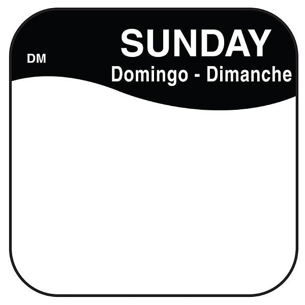 Food Safety Label, Black/White, 3/4 in H