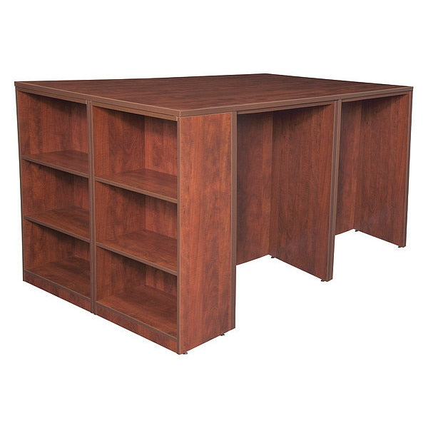 Desk Quad with Bookcase End, 46