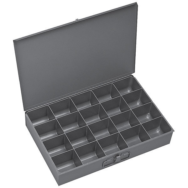 Gray Compartment Box, 12 In D, 18 In W, 3 In H
