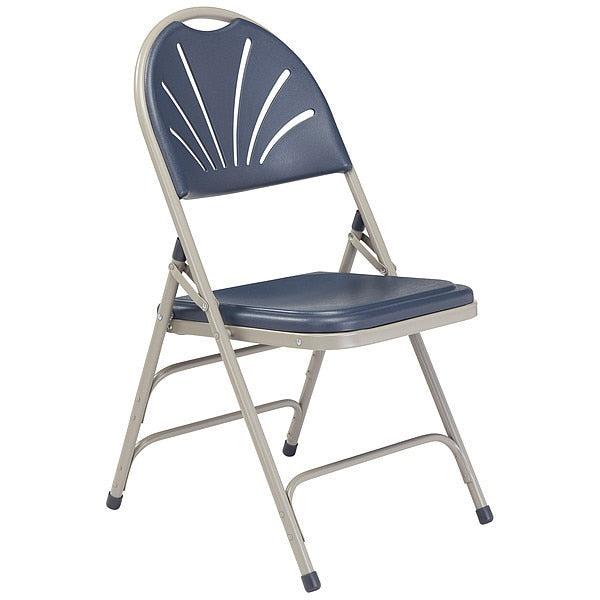 Triple Brace Folding Chair, Blue, PK4