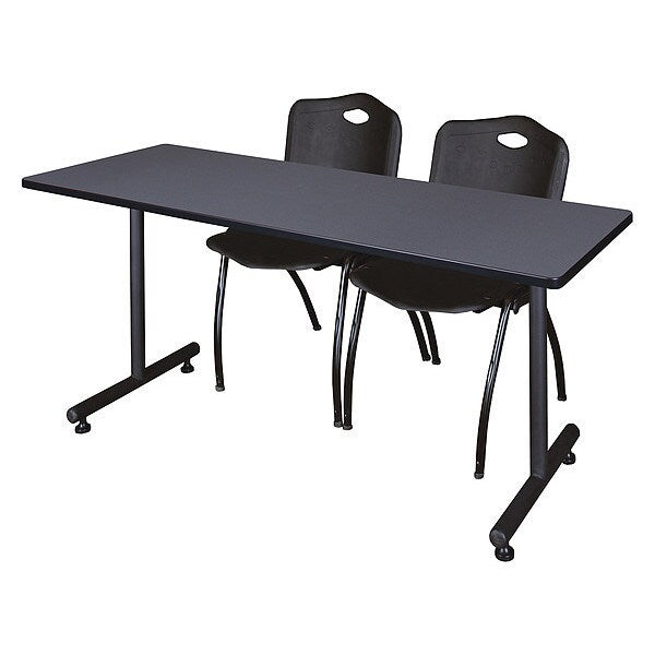Rectangle Kobe Trng Table, w/2M Stack Chairs, 66x30