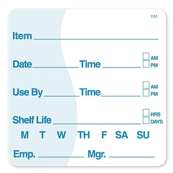 Food Safety Label, White, 2 in H, 1000pk