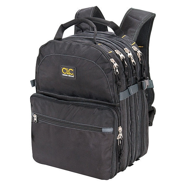 Tool Backpack, Durable Ballistic Polyester Fabric, 75 Pockets, Black