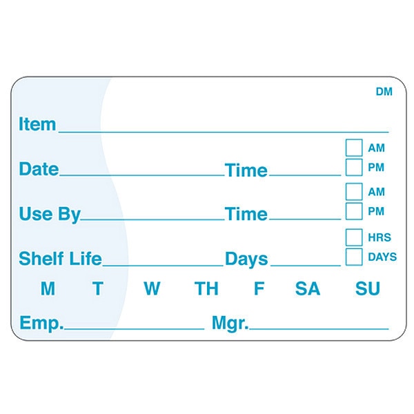 Shelf Life Label, 2 In. H, 3 In. W, PK250