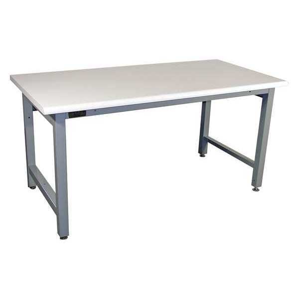 Workstation, Plastic, Rolled Edge, Gray
