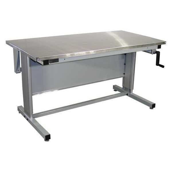 Workstation, Ergo, Stainless Steel, Lt Gray