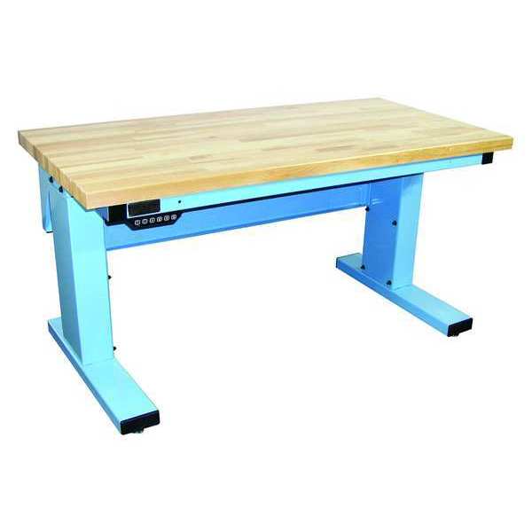 Workstation, Adjust, Solid Maple, Lt Blue
