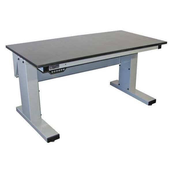 Workstation, Adjust, Epoxy Resin, Lt Gray