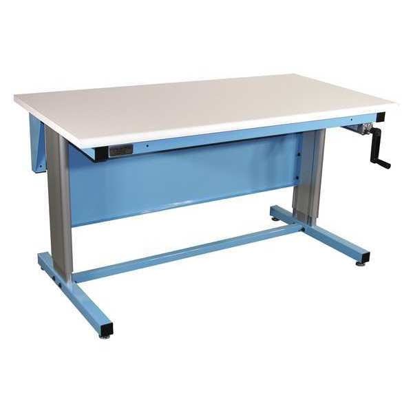 Workstation, Ergo, Plastic, Roll Edge, Blue
