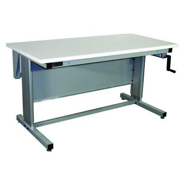 Workstation, Ergo, Plastic, Roll Edge, Gray
