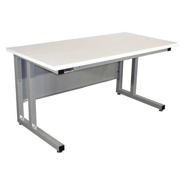 Workstation, Plastic, Rolled Edge, Gray