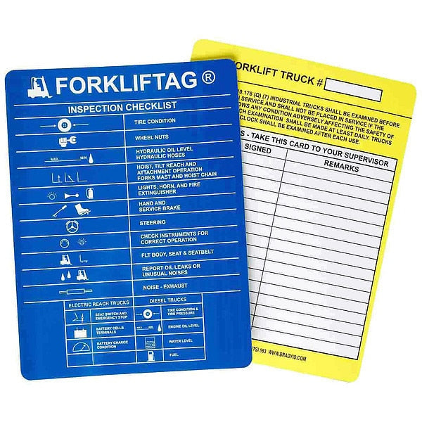 Forklift Tag Inserts, 7.63
