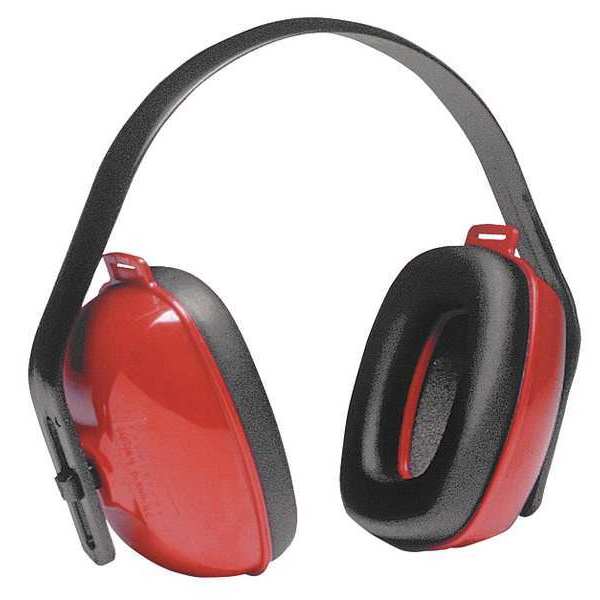 Over-the-Head Ear Muffs, 25 dB, QM, Black/Red