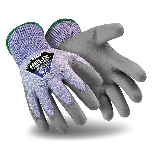 Coated Gloves, Polyurethane, Gray, 2XS, PR