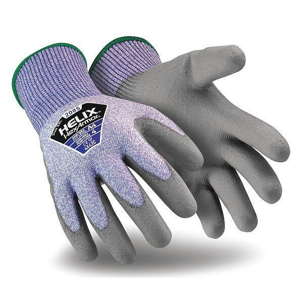 Coated Gloves, Polyurethane, Gray, L, PR