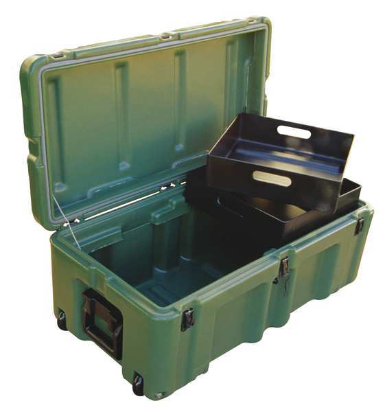 Storage Trunk, Green, Polyethylene, 17 in L, 33 in W, 14 in H, 2.8 cu ft Volume Capacity