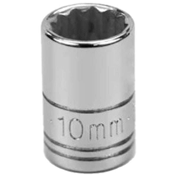 1/4 in Drive, 10mm 12 pt Metric Socket, 12 Points
