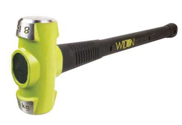 Sledge Hammer, 8 lb., 24 In, Rubber/Steel