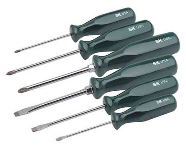 Screwdriver Set, Slotted/Phillips, 6 Pc