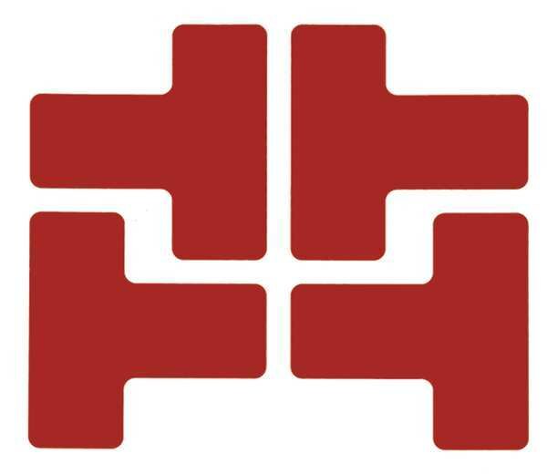 Floor Marking Tape, T, 2In W, 5In L, PK20