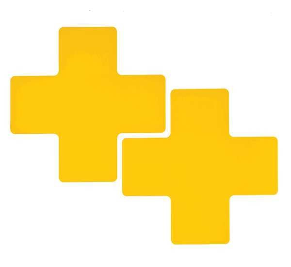 Floor Marking Tape, Cross, 3In, 8In L, PK20