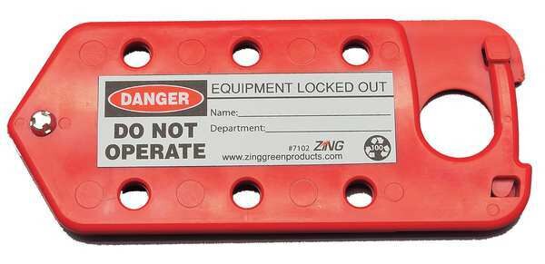 Labeled Lockout Hasp, Snap-On, 6 Lock
