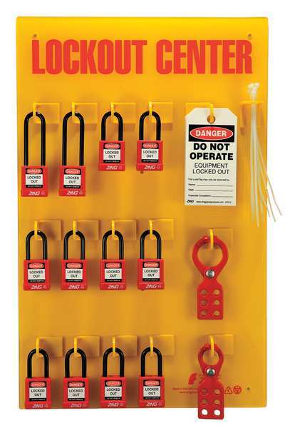 Lockout Station, Filled, 12 Padlocks