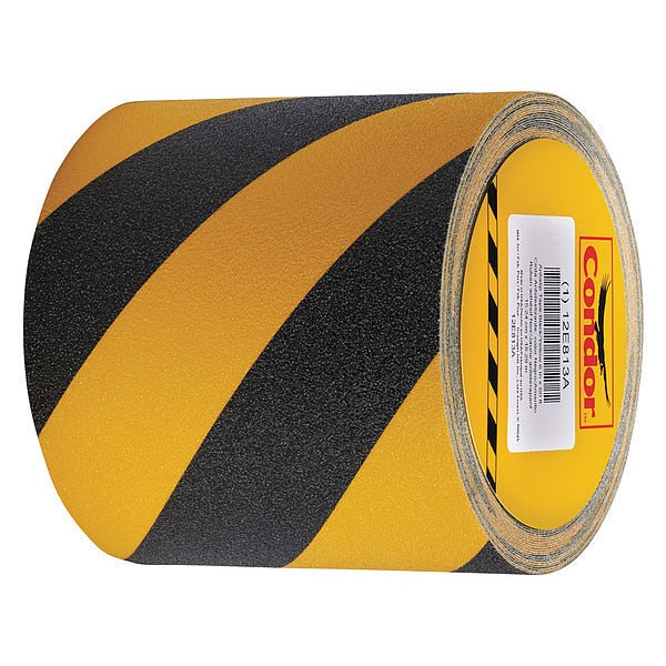 Anti-Slip Tape, Black/Yellow, 6in x 60 ft.