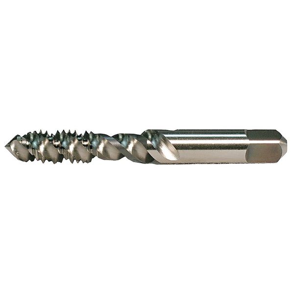 Spiral Flute Tap, #4-40, Plug, 2 Flutes, UNC