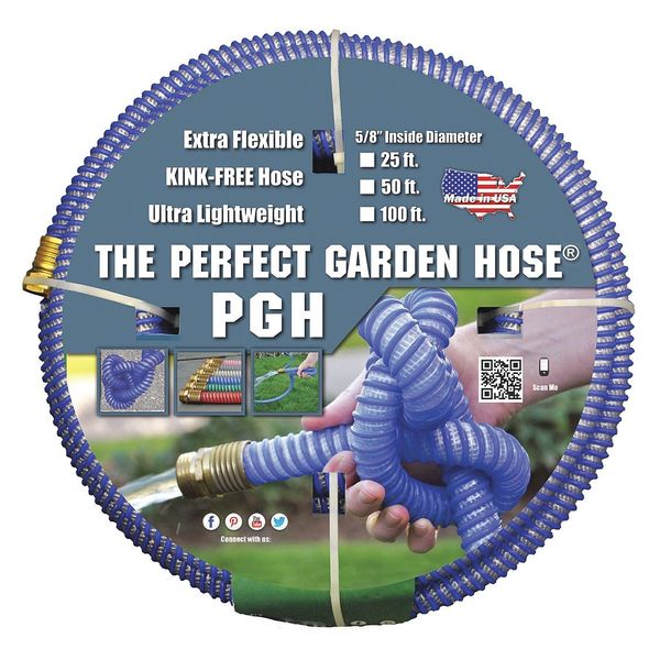 Water Hose, Extrusion, 5/8 In ID, 100 ft L