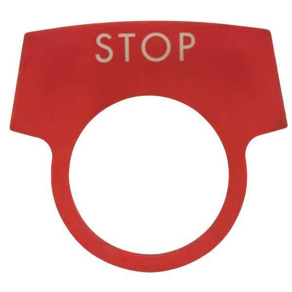 Legend Plate, Stop, White/Black