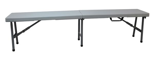 Bench, Center Folding, Blow Molded, Gray