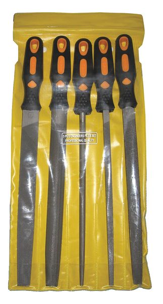 Hand File Set, Bastard Cut, 8 In L, 5 Pcs