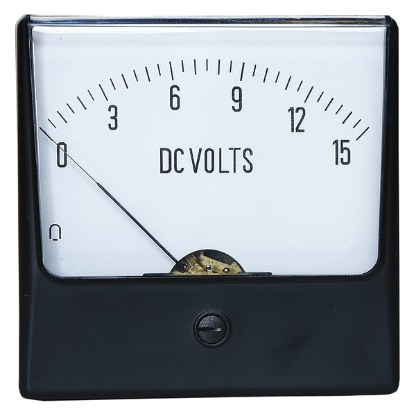 Analog Panel Meter, DC Voltage, 0-15 DC V