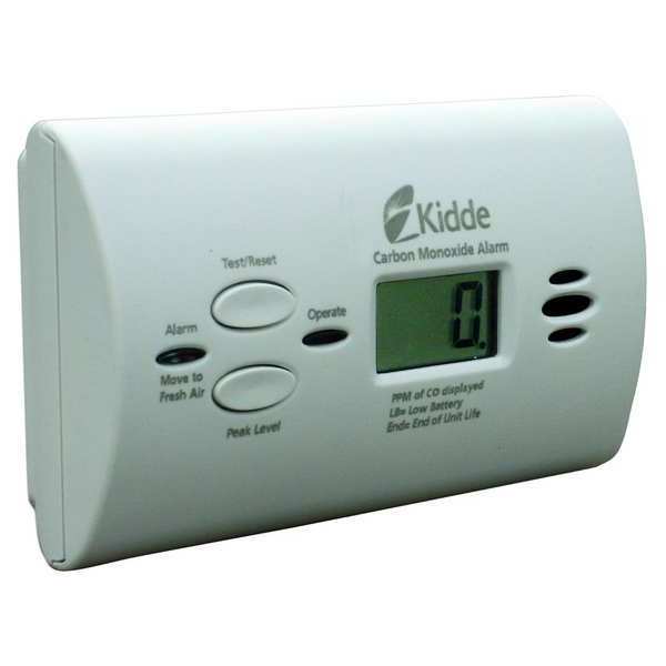 Carbon Monoxide Alarm, Electrochemical Sensor, 85 dB @ 10 ft Audible Alert, (3) AA Batteries