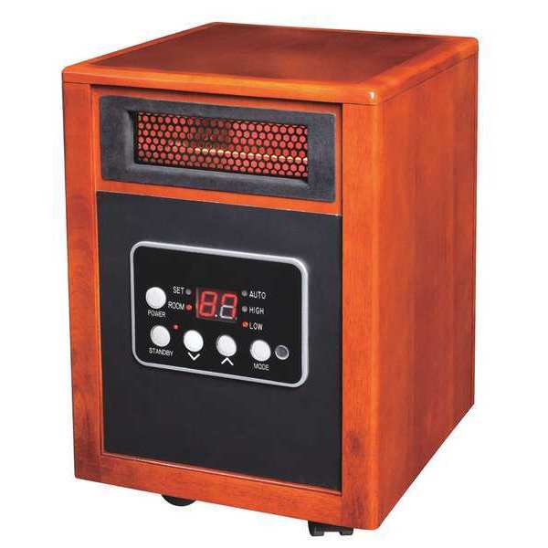 Portable Electric Heater, 1500, 120V AC, 1 Phase, 5200 BtuH