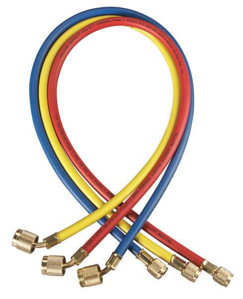 Manifold Hose Set, Low Loss, Connection Size 1/4 in Female, 45 Deg Angle, Number of Hoses 3, 60 in L