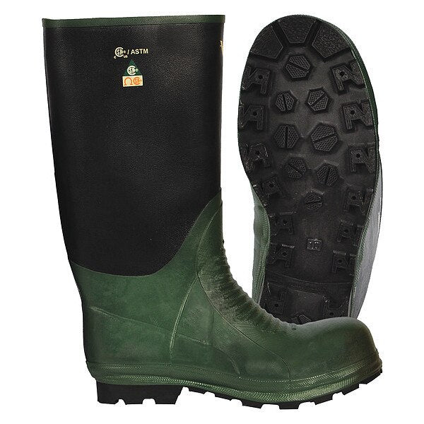 Unisex Steel Rubber Boot Green/Black