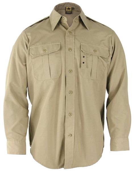 Tactical Shirt, Khaki, Size 3XL Reg