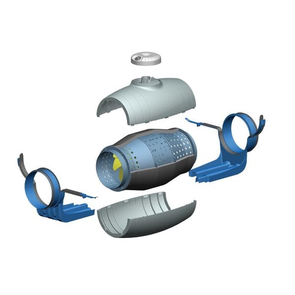 Mixed Flow Duct Fan, 8 In. Dia.