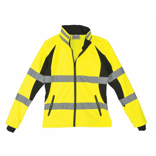 Ladies Jacket, Hi-Vis, XL, Blk/Yellow