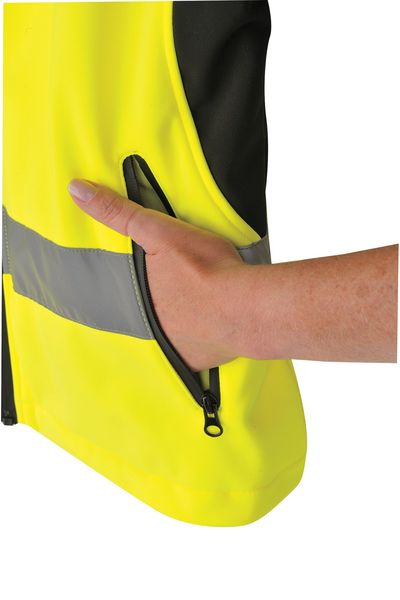 Ladies Jacket, Hi-Vis, XL, Blk/Yellow