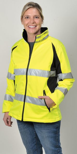 Ladies Jacket, Hi-Vis, 2XL, Blk/Yellow