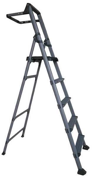5 Steps, Aluminum Step Stand, 300 lb. Load Capacity,
