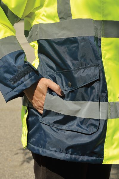 Ladies Jacket, Hi-Vis, XL, Yellow/Nvy