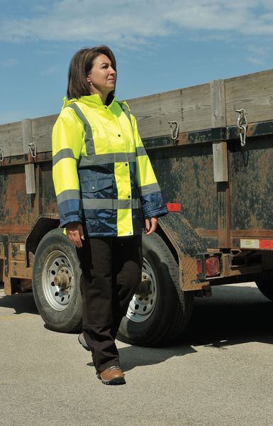 Ladies Jacket, Hi-Vis, XL, Yellow/Nvy
