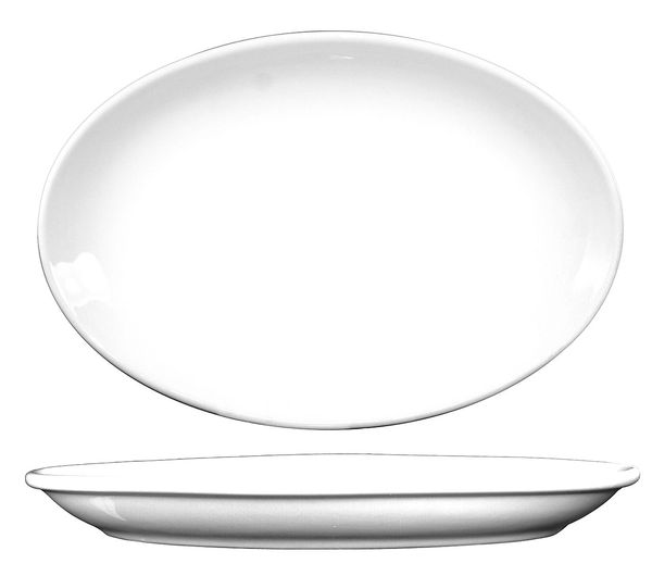 Platter, 10-1/4x8, European White, PK24