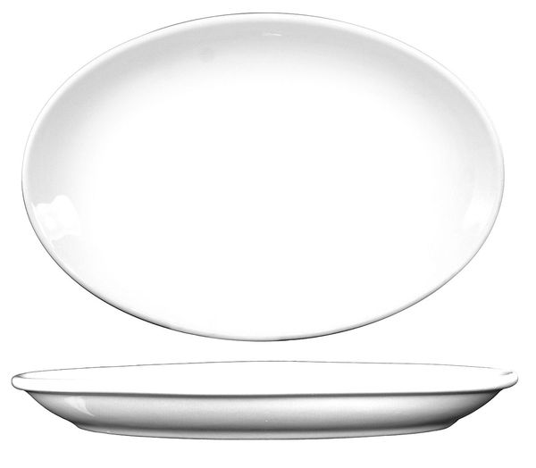 Platter, 11-3/4x8, European White, PK12